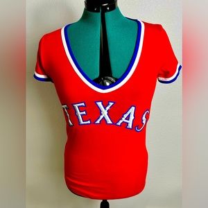 Texas Rangers red Tight T Shirt size M
